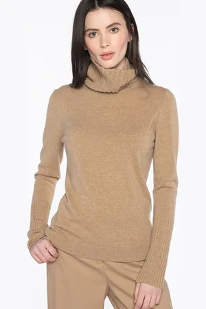 Kinross Cashmere Chunky Trim Turtleneck Jumper In Lfsc3-112 - M