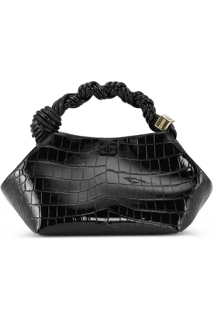 Ganni Croco Patent Small Bou Bag - Black / A6083