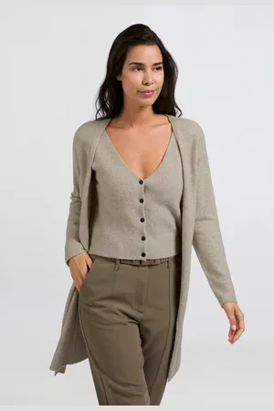 YAYA Long Cardigan With Vest Detail - Mediums