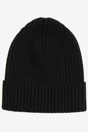 Miss Pompom Wool Ribbed Beanie