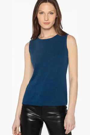 Kinross Cashmere Crew Neck Tank In Lfsc4-191 - S