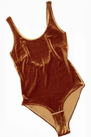 Simone Wild Velvet Body Girl Gold And Navy - Gold, Navy - S