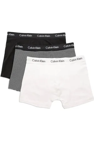 Calvin Klein Cotton Stretch Trunks - /white/stripe - Small