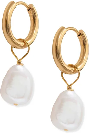 A Weathered Penny Pearl Hoops