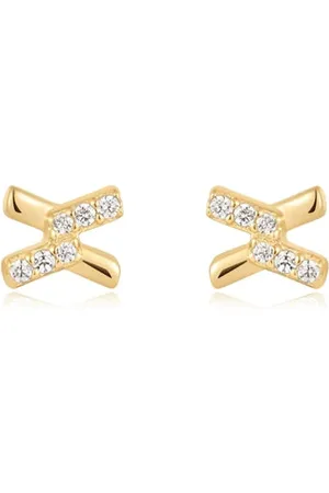 ANIA HAIE Cross Cubic Zirconia Stud Earrings In