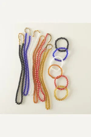 AURA QUE Glass Bead Necklace - Recycled, Fair Trade - Cobalt Blue