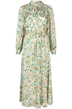 Esqualo Long Dress In Pastel Ethnic Print - 36
