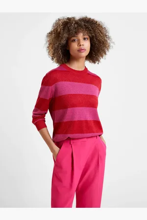 Great Plains Sparkle Stripe Jumper Christmas Rose & - Uk 10