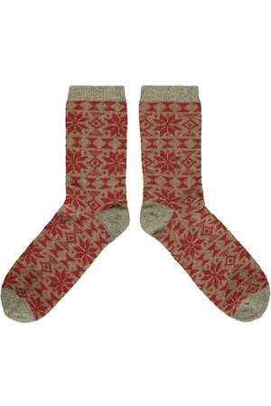 Catherine Tough Mens Lambswool Ankle Socks - Fairisle
