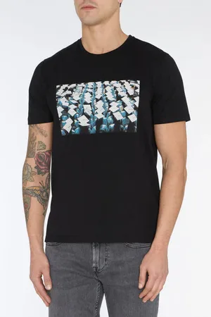 7 for all Mankind Photographic T Shirt With Graduation Printed - S
