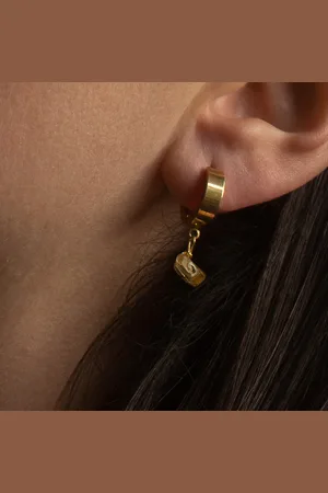 A Weathered Penny Citrine Hoops