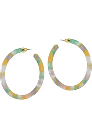 Big Metal London Hoop Earrings Resin Sophia Lilac Pink