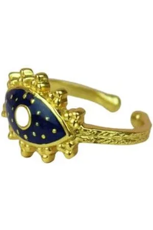 My Doris Enamel Eye Adjustable Gold Plated Ring