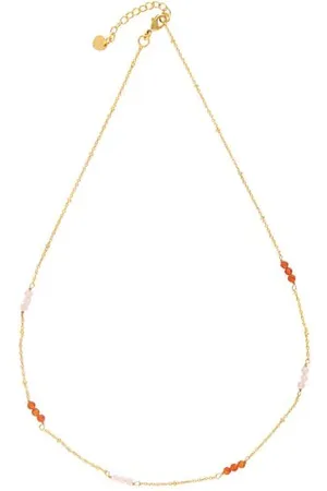 A Beautiful Story Longing Rose Quartz Carnelian Plated Necklace