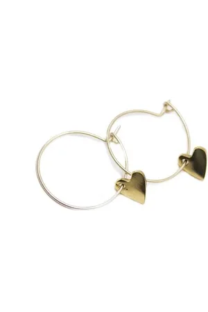 ARTISANS & ADVENTURERS Heart Charm Hoop Earrings