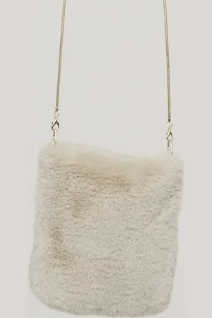 Rino & Pelle Doxy Small Faux Fur Bag - Powder