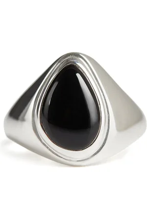 Rachel Entwistle Apollo Pinky Ring Silver - Onyx - E