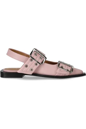 Ganni Feminine Buckle Ballerina - 38 / Chalk Pink / Female