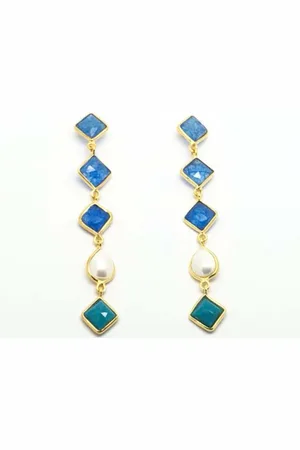 Behotribe  &  Nekewlam Earrings Aalia Cocktail Gemstone Earrings