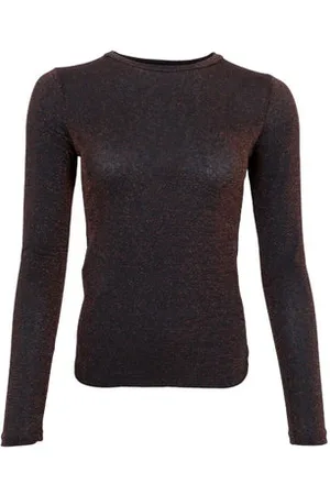 Black Colour Faye Long-sleeved Top - Coffee - S/m