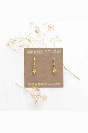 AMANO Mushroom Huggie Hoops