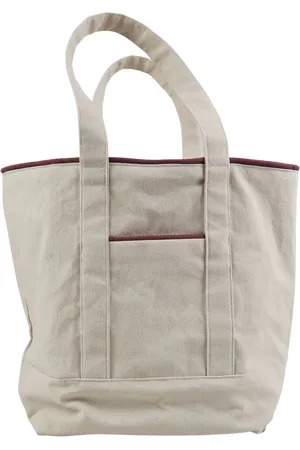 Black Bough Handmade Canvas Tote Bags With Piping And Pockets - Damson
