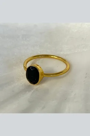 Behotribe  &  Nekewlam Ring Onyx Gemstone Ring