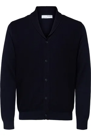 SELECTED Gilet À Col Châle Bleu Marine - L