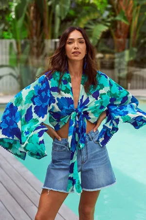 HAVEN Cayman Wrap Top - Bermuda - L/xl