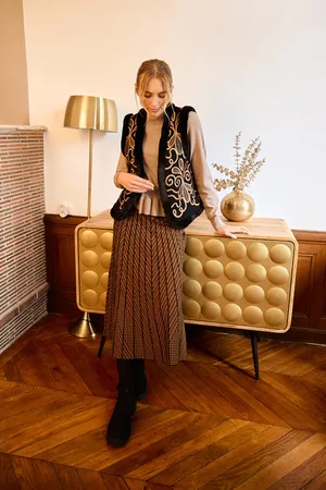 Derhy Derhy Galante Knitted Midi Skirt - Black / L