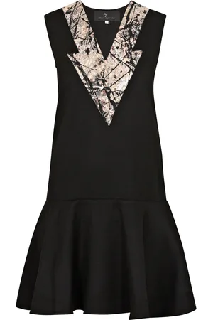 AV London Wool Dress With Jacquard Detail - Pink, Black - Uk6