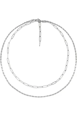 A Weathered Penny Sliver Layered Chain Necklace