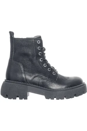 Ten Points Leder-schnürboots Mit Dicker Sohle, Pandora - Schwarz / 40