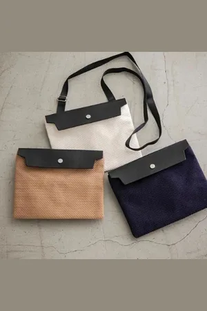 Cabas N°60 Medium Sized Micro Shoulder Bag - Blue, Leather , Grey, Black, Red, White - Grey/black