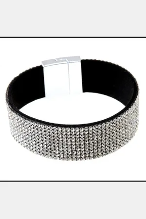 Black Colour Small Diamond Bracelet - One Size