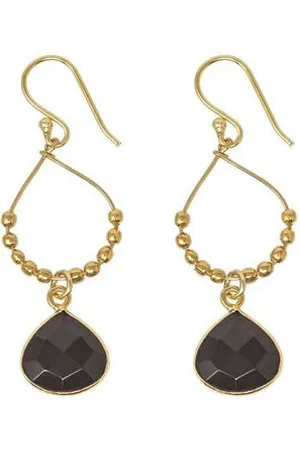 Ashiana Bay Reef Drop Earrings In Gold - Onyx