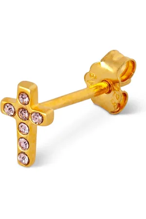 Lulu Copenhagen Rose Plated Cross Crystal Ear Stud
