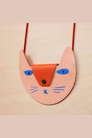 Ark Colour Design Cat Pocket Purse In Pink/