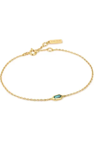 ANIA HAIE Teal Sparkle Emblem Chain Bracelet
