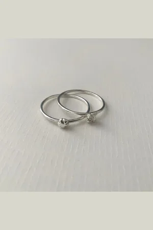Nikki Stark Jewellery Ring Set Stacking Rings Seedpods Set Of 2