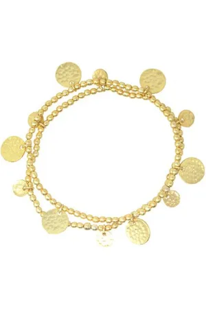 Ashiana Set Of 2 Beaded Bracelets With Coins