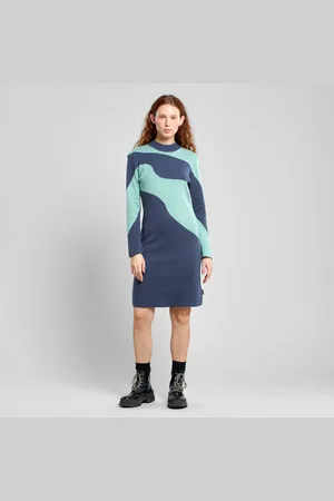 Dedicated Dress Lo Flowy Blocks Ombre /granite Green - Xs