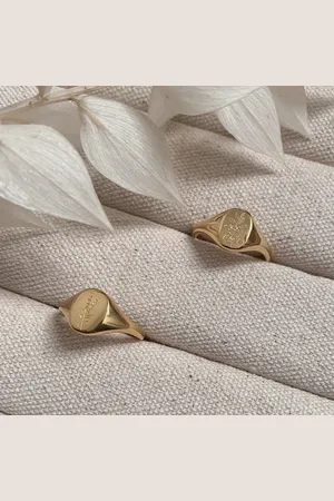 Edit & Oak Waterproof 18k Plated Lavender Signet Ring