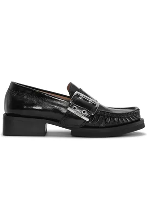 Ganni Feminine Buckle Loafer Naplack - 37 / Black / Female