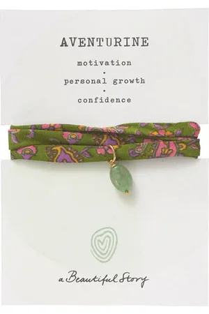 A Beautiful Story Sari Wrap Bracelet Aventurine