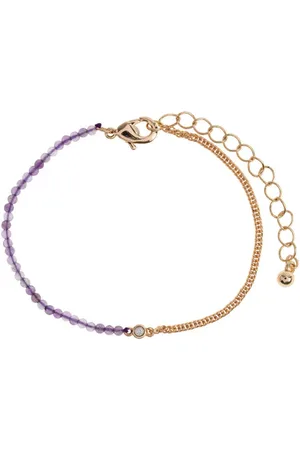 Catimini Isa Bead And Crystal Chain Amethyst Bracelet