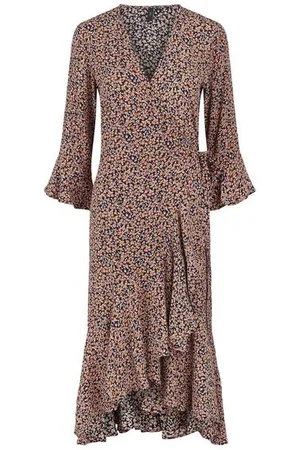 Y.A.S Blima 3 4 Midi Wrap Dress - 8