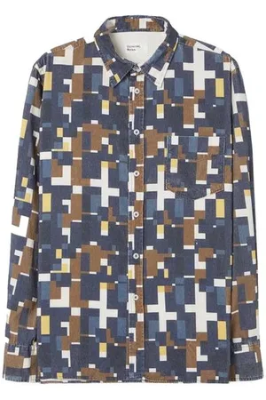 Universal Works Standard Shirt In Square Printed Cord - S