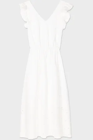Paul Smith Cotton Broderie Anglaise Midi Dress - It 44 - Uk12