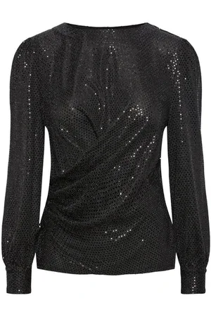 Y.A.S Wrap Effect Sequin Blouse - M/ Uk10